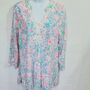 Lilly Pulitzer Floral Tunic with Lace